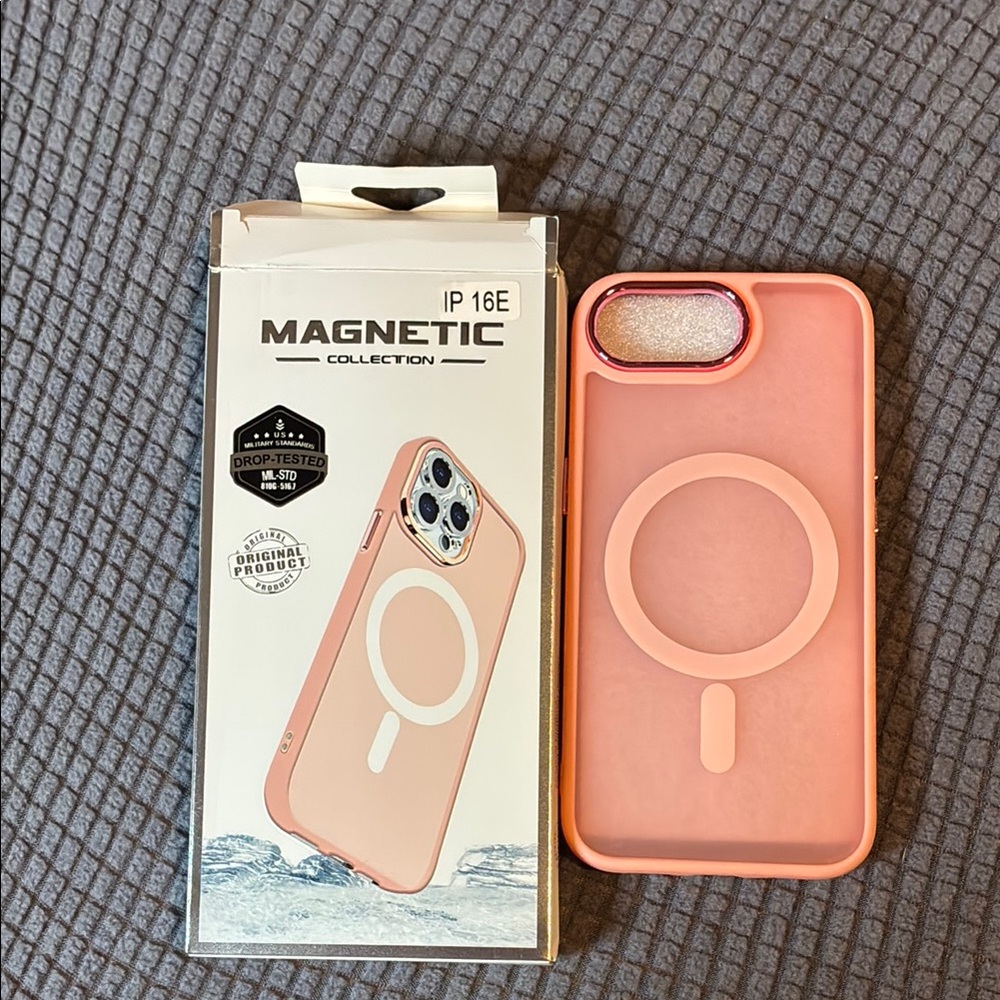 IC COLLECTION Coral Pink Magnetic Phone Case